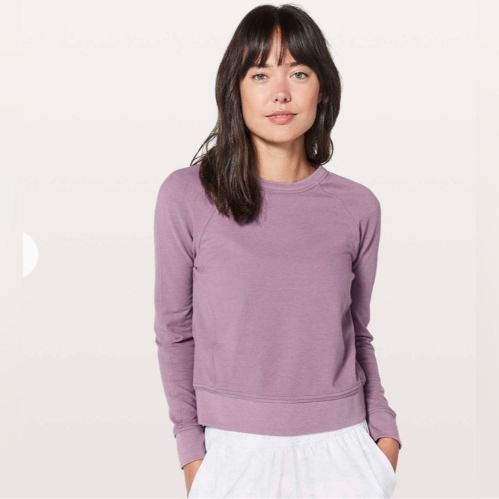Lululemon Womens Heather Purple Every Moment Crew Neck Pullover Sweatshirt 6/8?